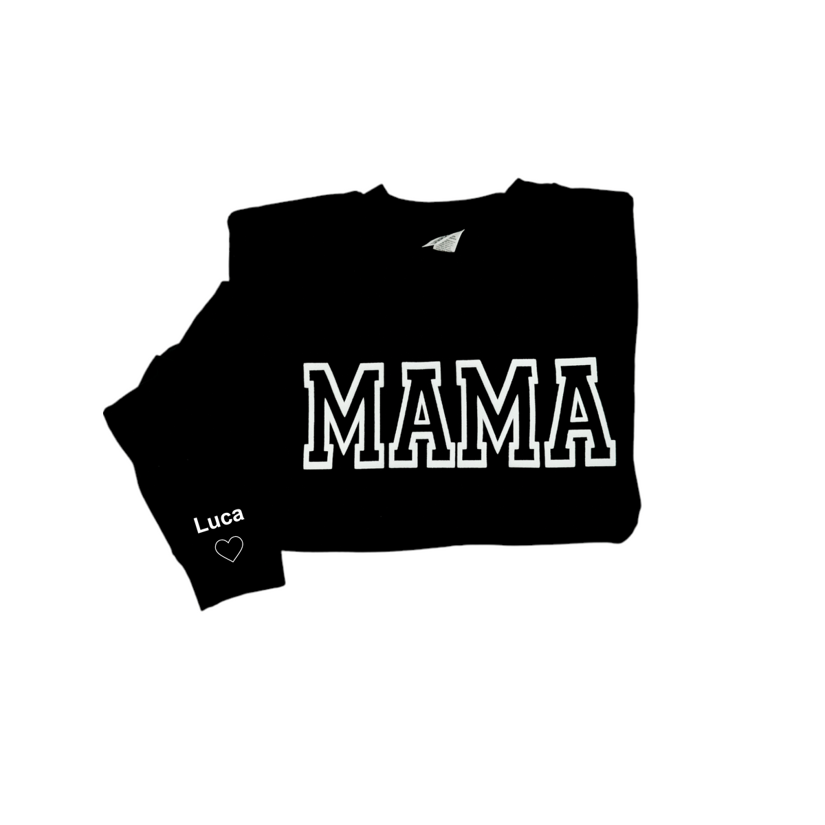 3D Puff Mama Sweatshirt with Embroidered Sleeve Add on, Add your names