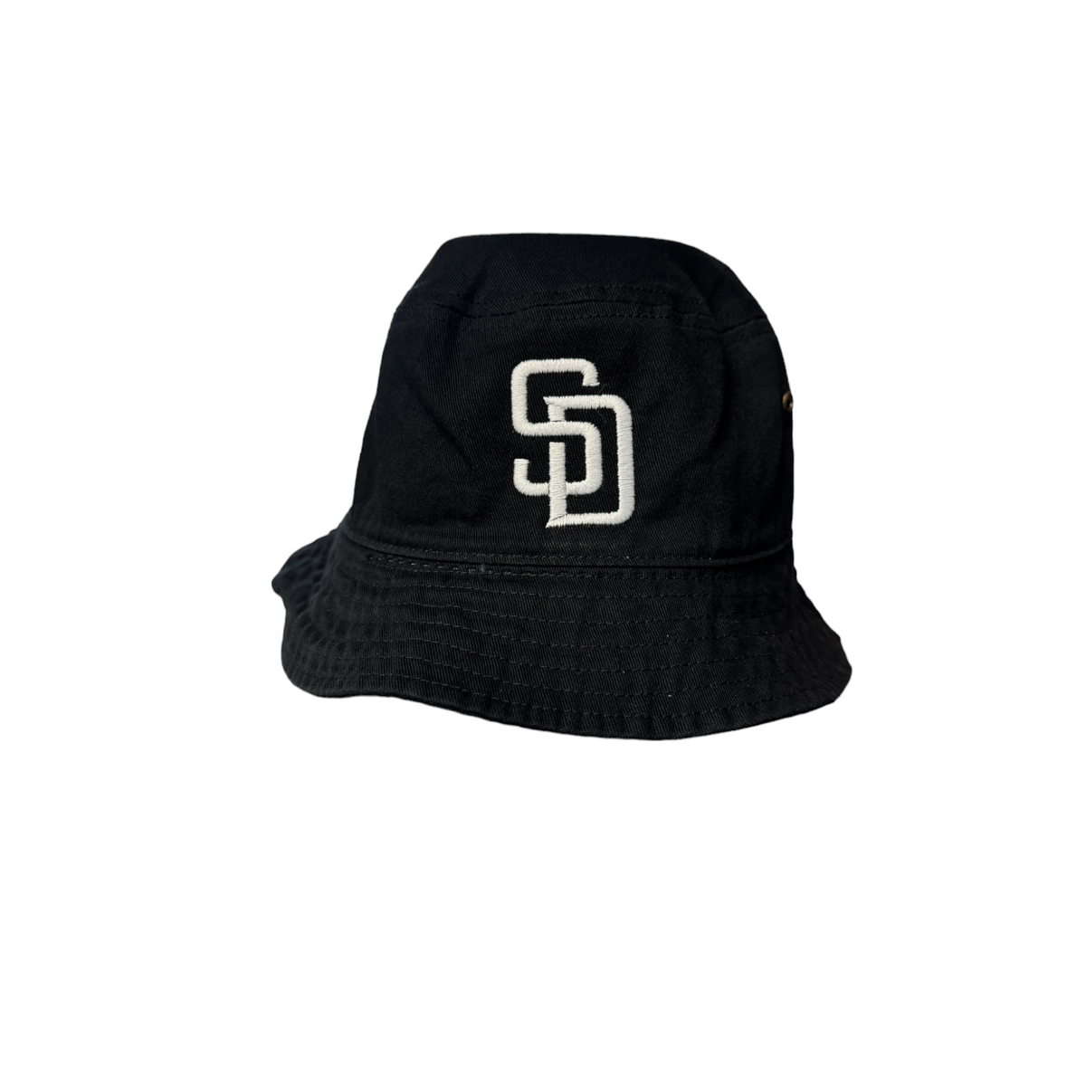 San Diego Bucket Hat, SD, Embroidered, Black and White, Fresh Ventilated fitted